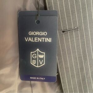 New With Tags Georgio Valentini Pinstripe 100% Wool Suit Size 22 Boys Small mens